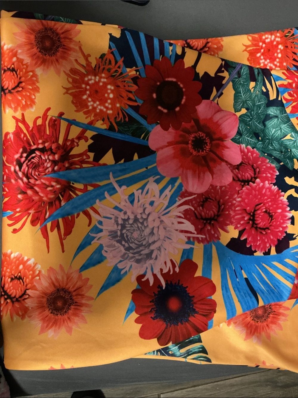 Queen Vibrant Floral Strapless Maxi Dress - Bold Orange & Multi Medium - Picture 7 of 8